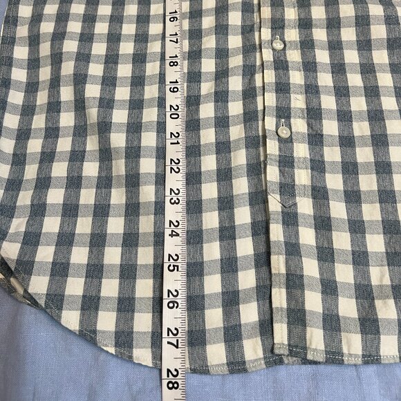 J crew Men's Button Down Shirt Gray White Gingham Long Sleeve Size Medium Cotton - Picture 8 of 8